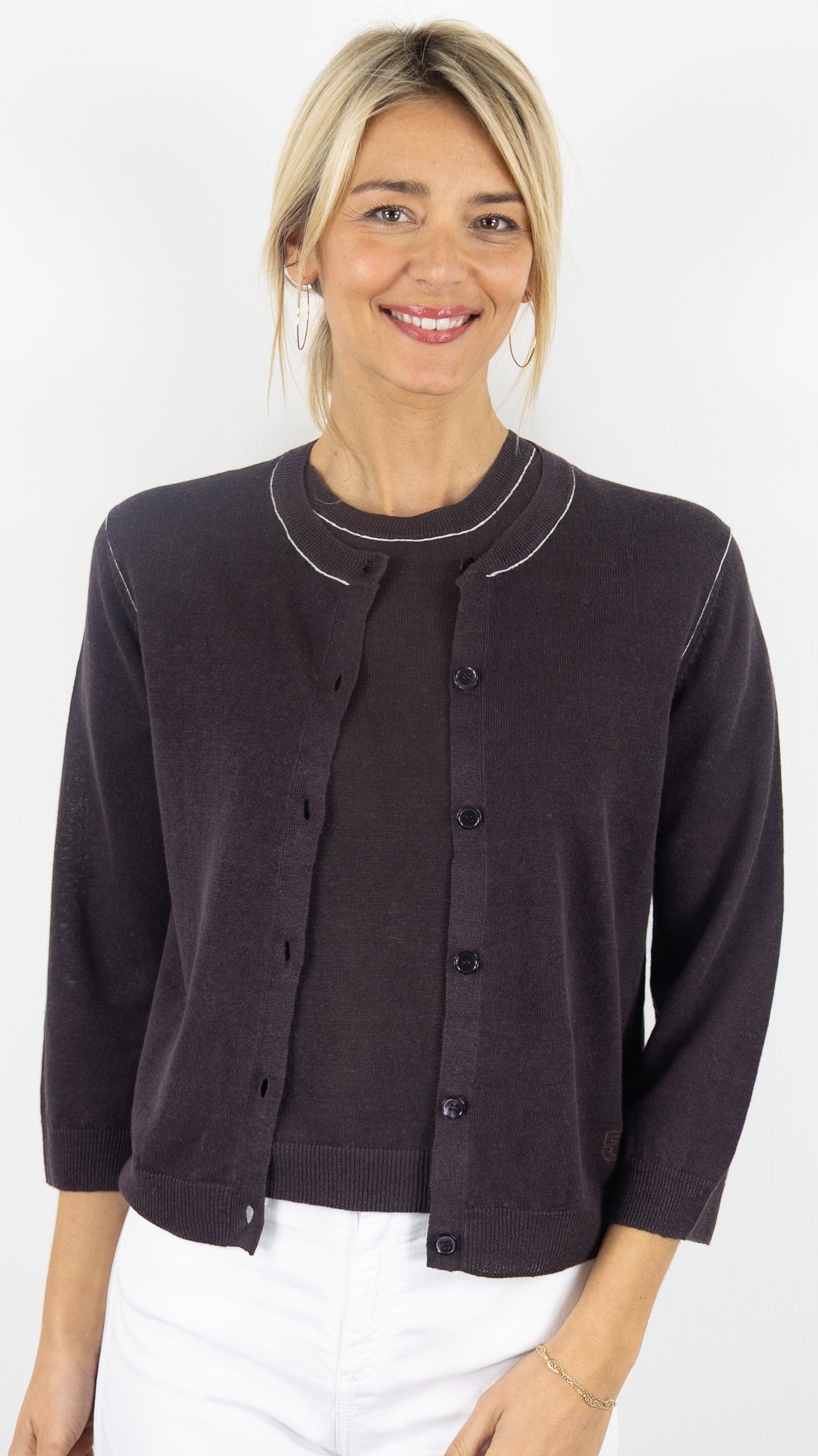 CARDIGAN EN LIN MARRON GERARD DAREL LORYS