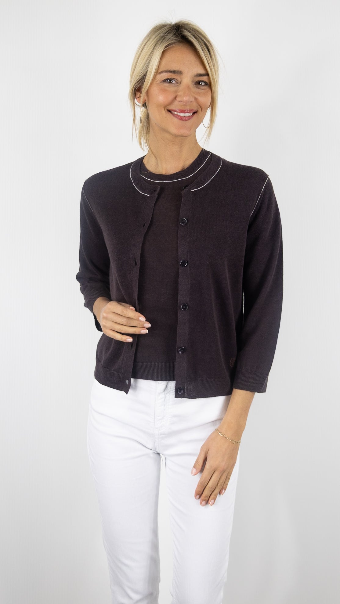 CARDIGAN EN LIN MARRON GERARD DAREL LORYS