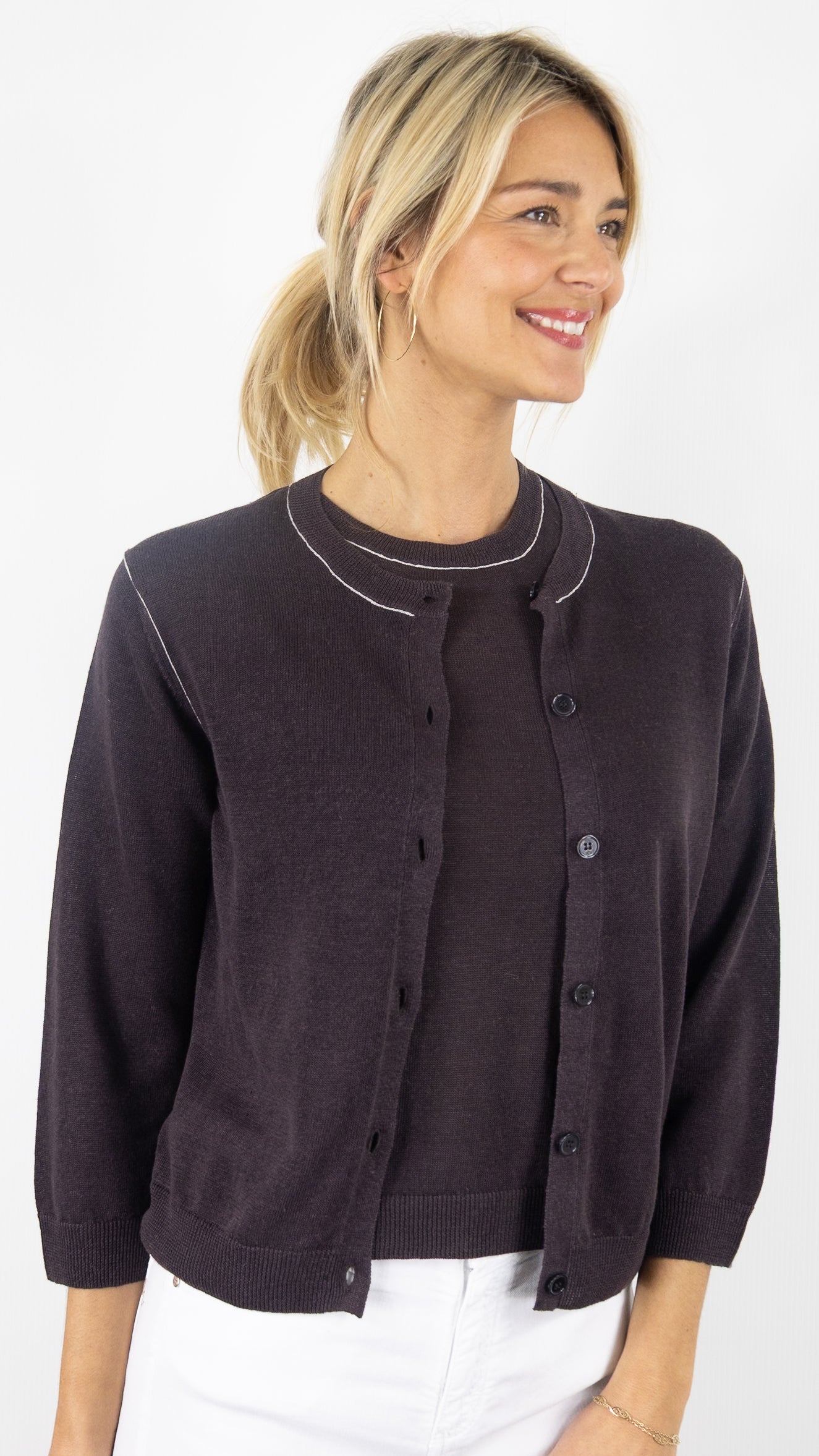 CARDIGAN EN LIN MARRON GERARD DAREL LORYS