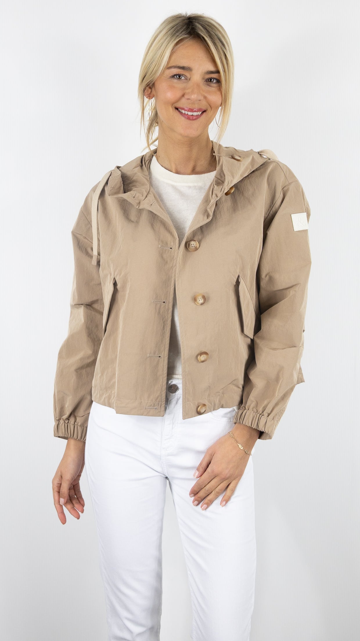 BLOUSON COURT A CAPUCHE CAMEL FEMME TRENCH AND COAT SUREAU 1/A8TA#COLOR_47/CAMEL