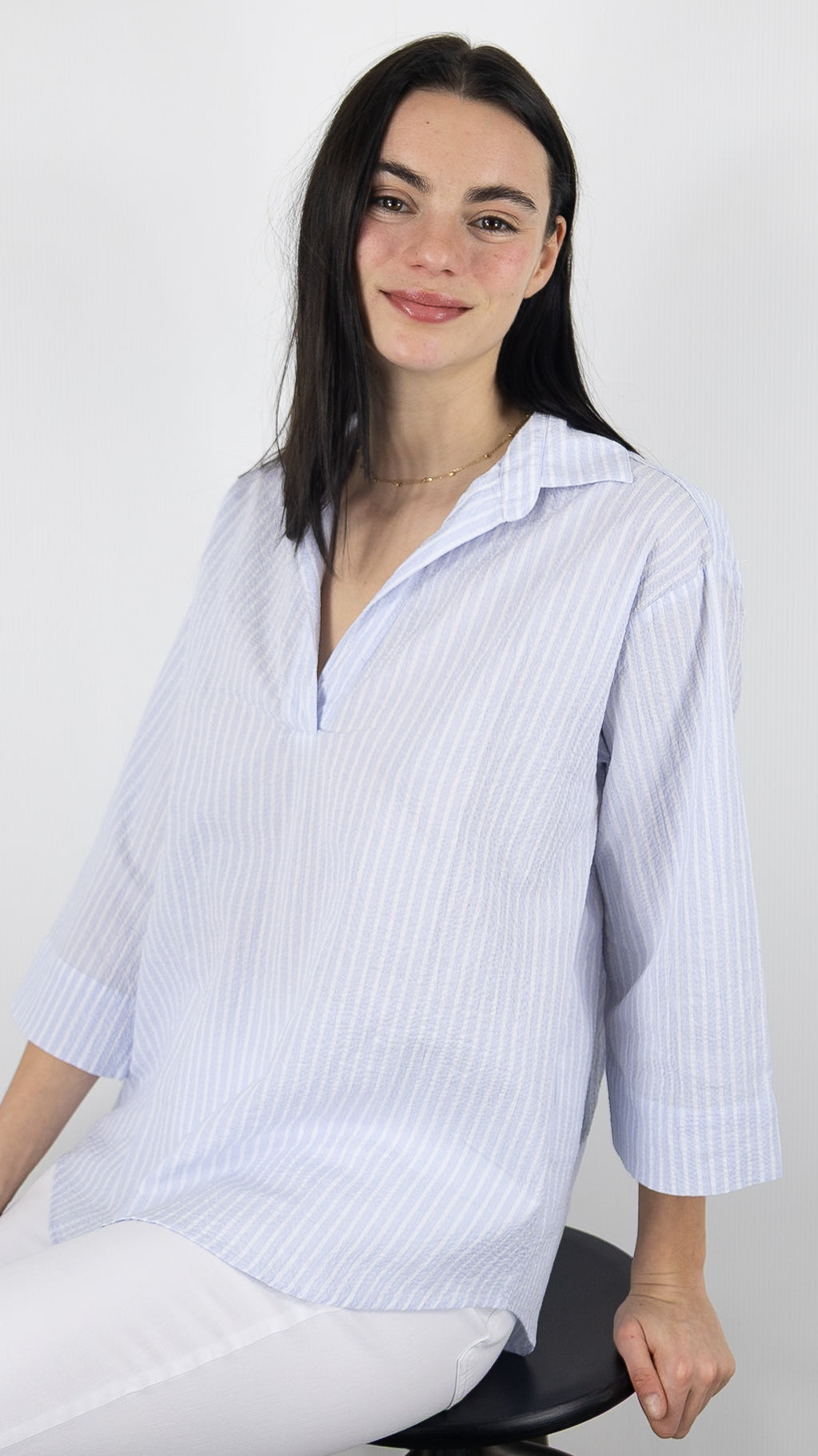 CHEMISE AMPLE EN COTON RAYEE CIEL HARTFORD COLA S