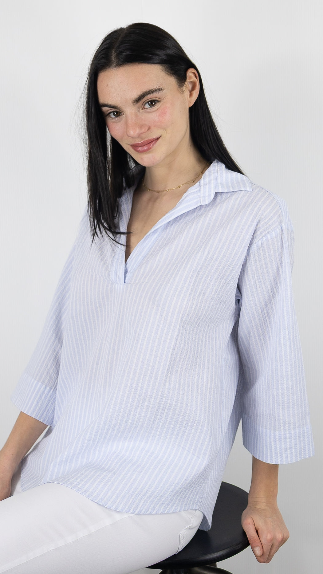 CHEMISE AMPLE EN COTON RAYEE CIEL HARTFORD COLA S