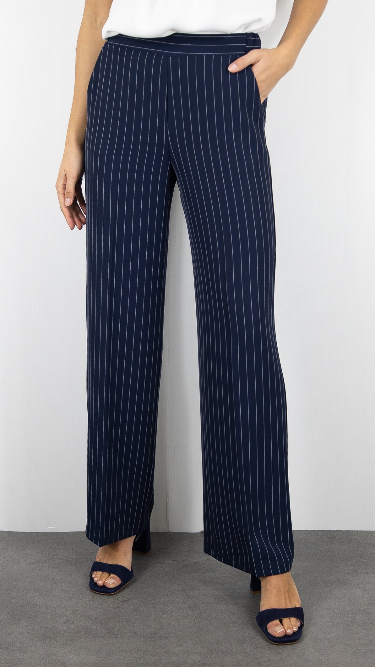 PANTALON HABILLE RAYE DOS ELASTIQUE IMPERIAL FANGO BEIGE#COLOR_1650/BLU MARINE