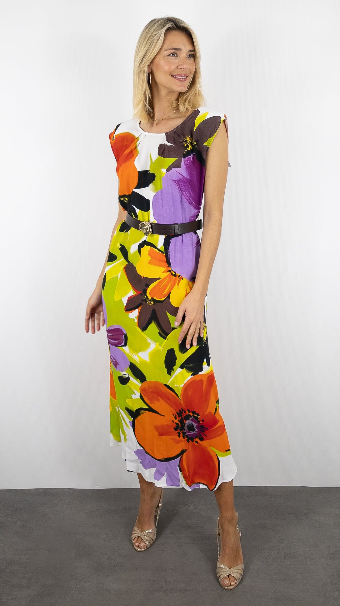 ROBE FLUIDE HABILLEE FLEURIE MULTICO CAROLINE BISS 1178