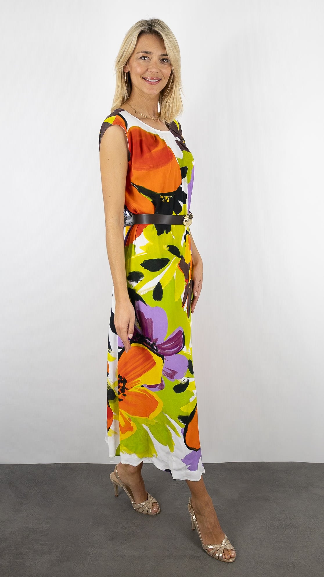 ROBE FLUIDE HABILLEE FLEURIE MULTICO CAROLINE BISS 1178