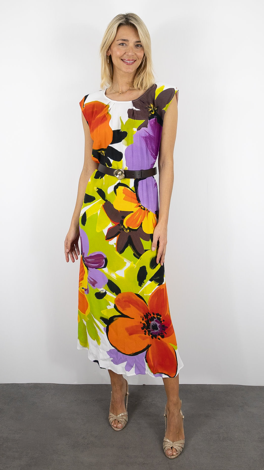 ROBE FLUIDE HABILLEE FLEURIE MULTICO CAROLINE BISS 1178