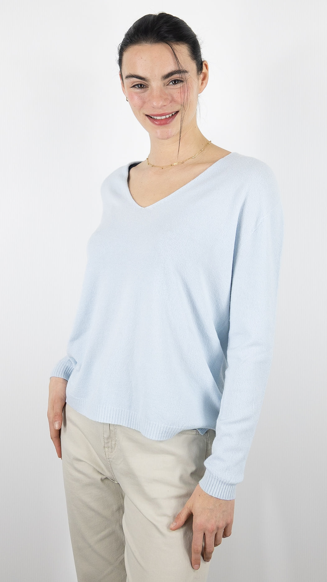 PULL V FEMME ALEXANDRE LAURENT Z8835#COLOR_CIEL