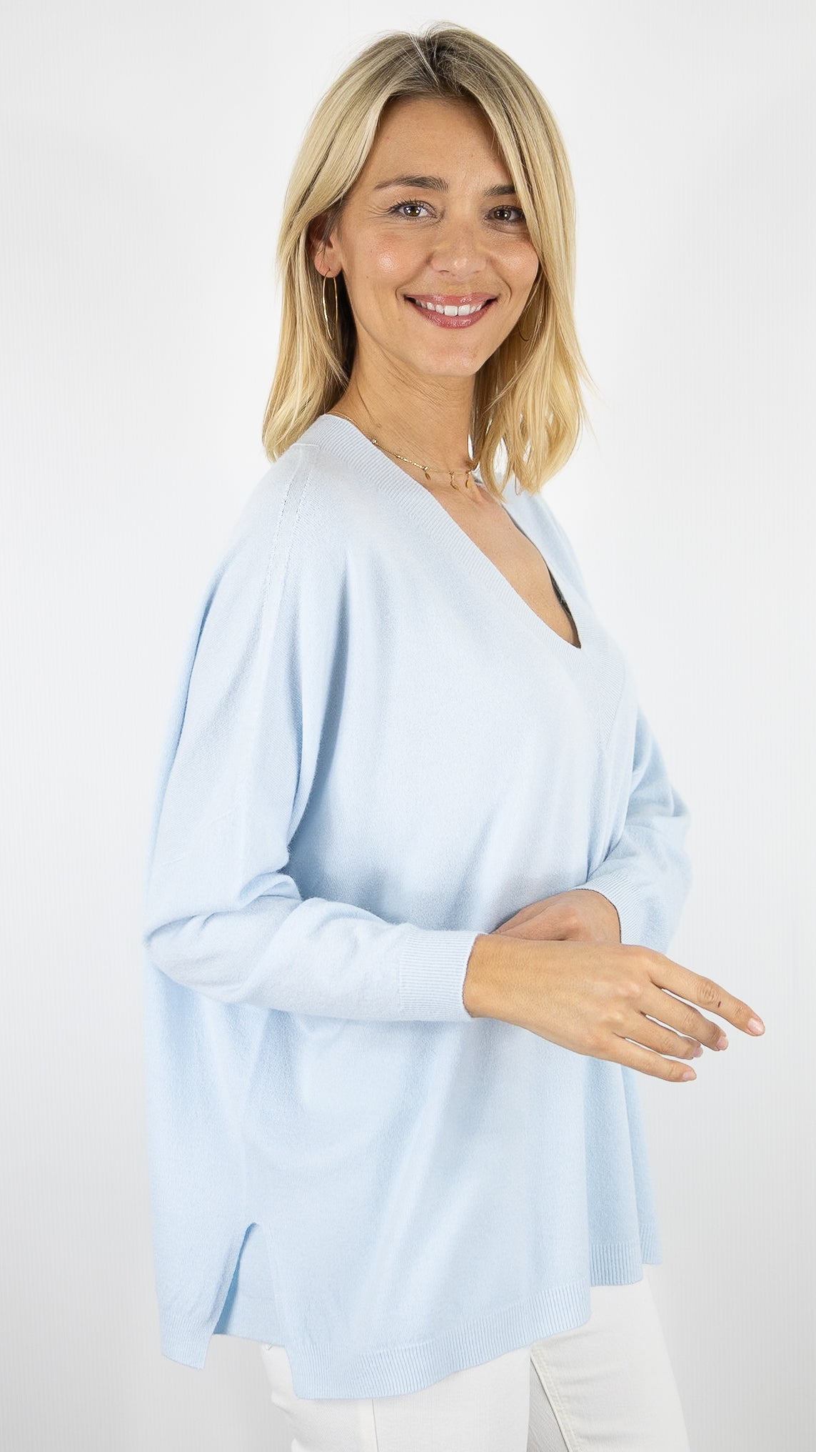 PULL OVERSIZE POUR FEMME ALEXANDRE LAURENT C8778#COLOR_CIEL