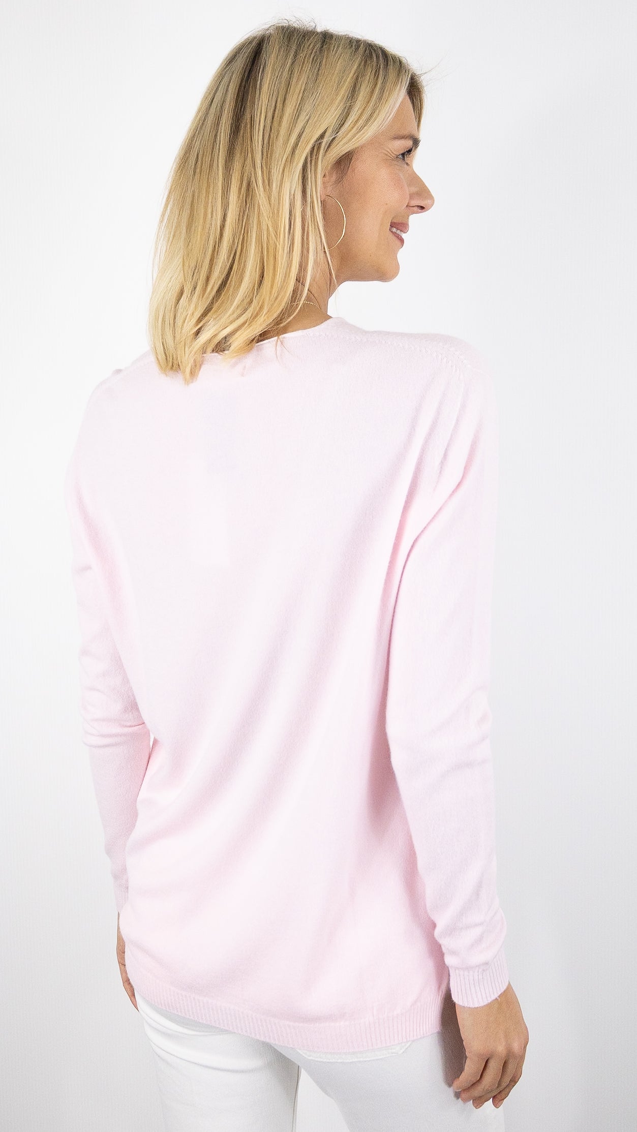 PULL V FEMME ALEXANDRE LAURENT Z8835#COLOR_ROSE PALE