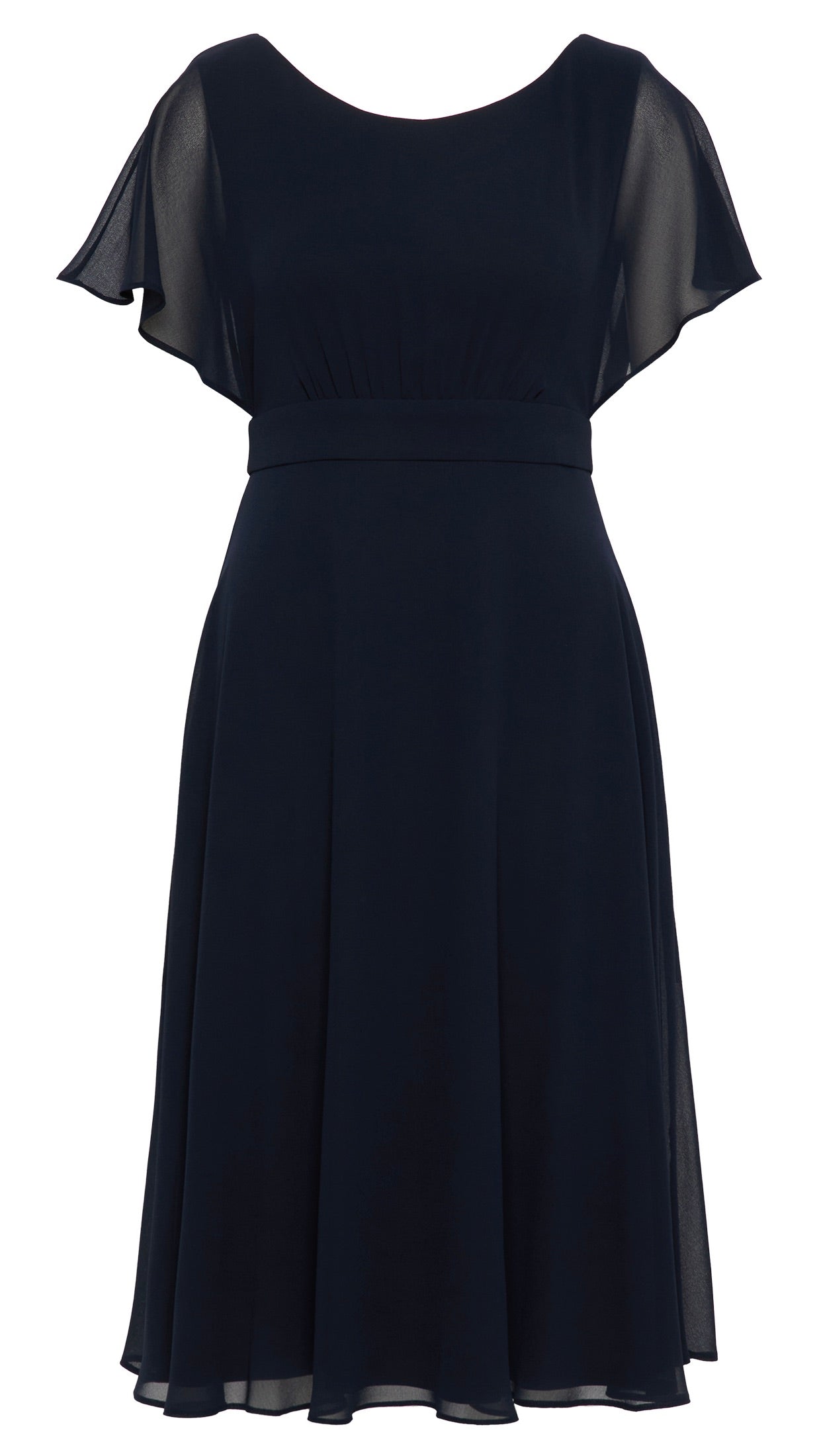 ROBE COURTE EN VOILE EVASÉE MARINE VERAMONT 0335/4825