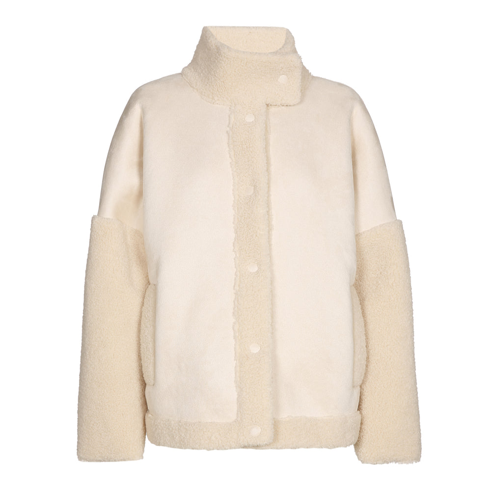 MANTEAU EN FAUX DAIM ET MOUTON CAROLINE BISS 4405 BEIGE