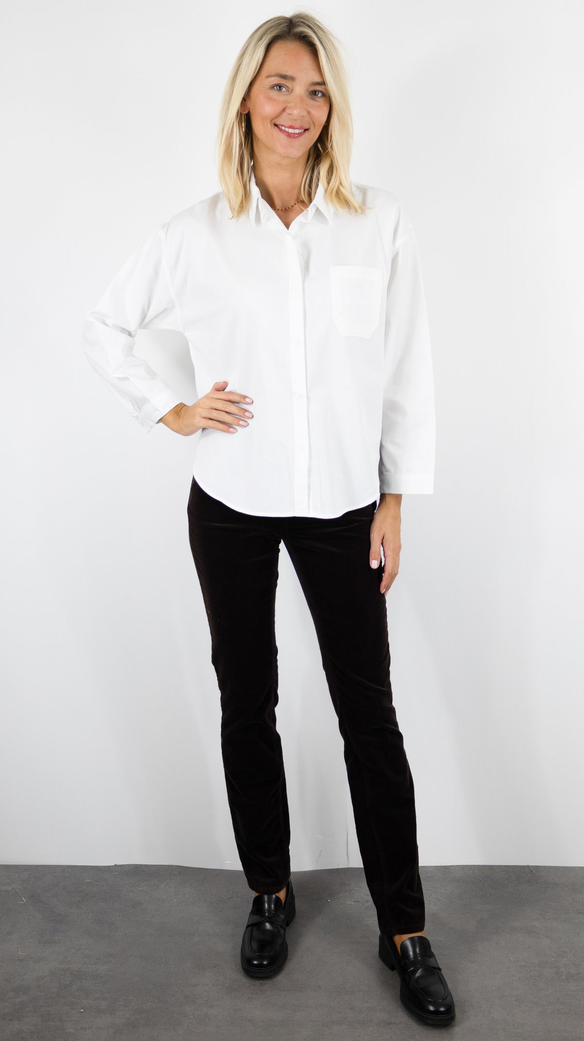 CHEMISE EN COTON POUR FEMME SEASON 14H605#COLOR_ECRU