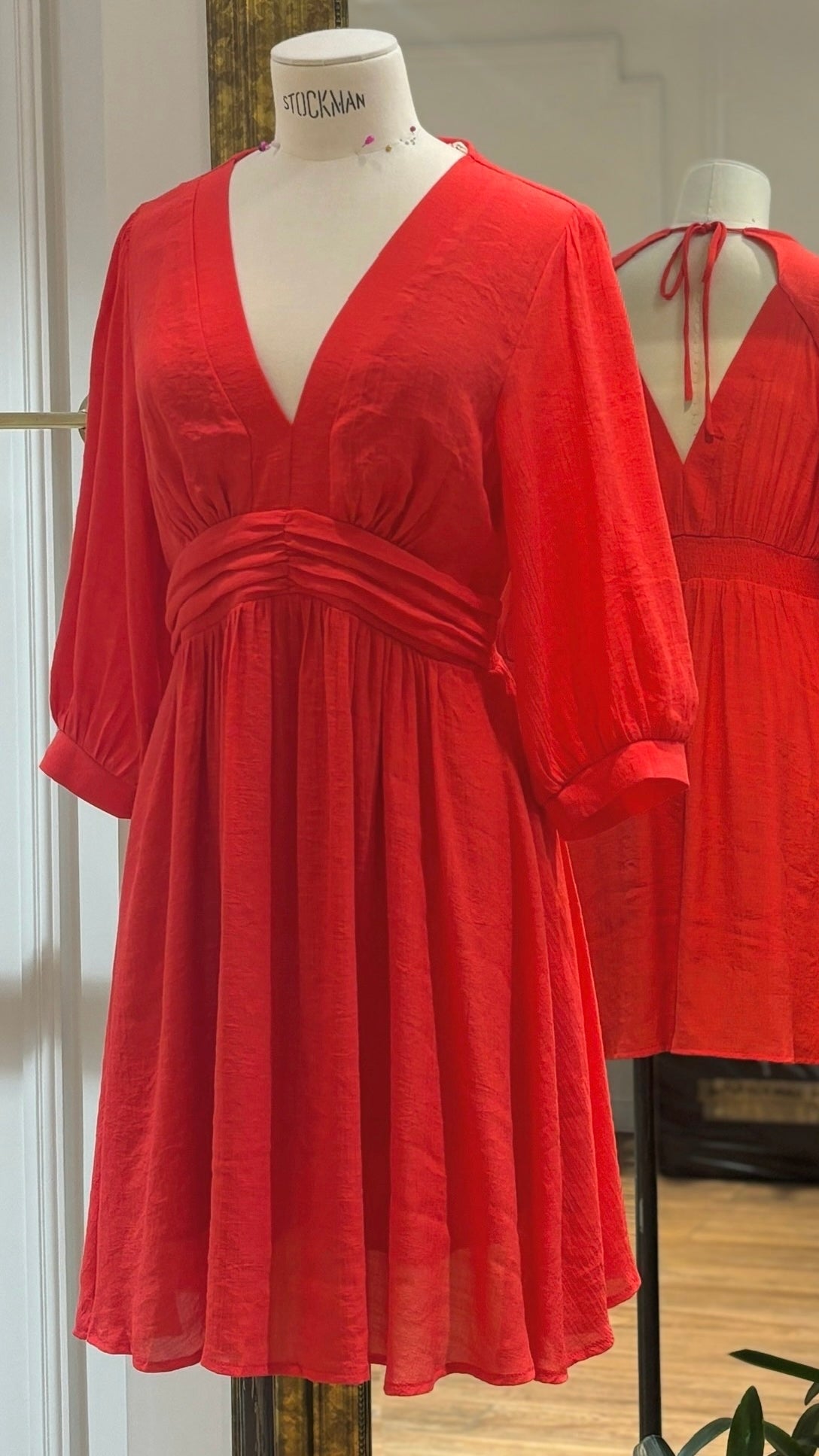 ROBE COURTE VOLANTEE CORAIL YCOO 10546B