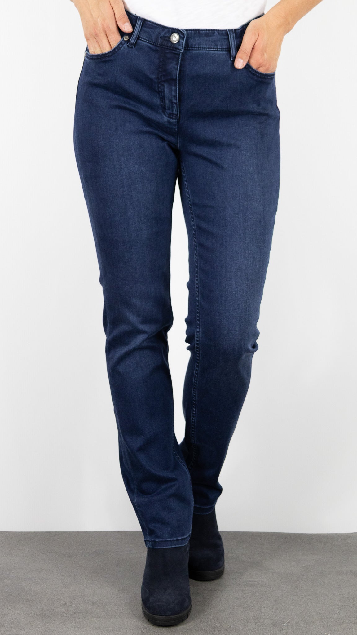 JEANS DROIT FEMME TONI PERFECT SHAPE 11-45 1106-0#COLOR_592/DARK BLUE
