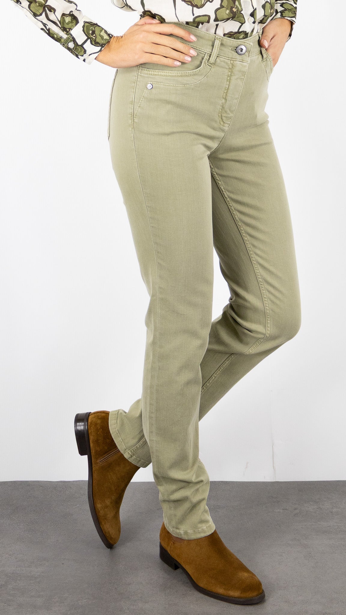 JEANS DROIT FEMME KAKI TILLEUL TONI BE LOVED 12-81 1226-42