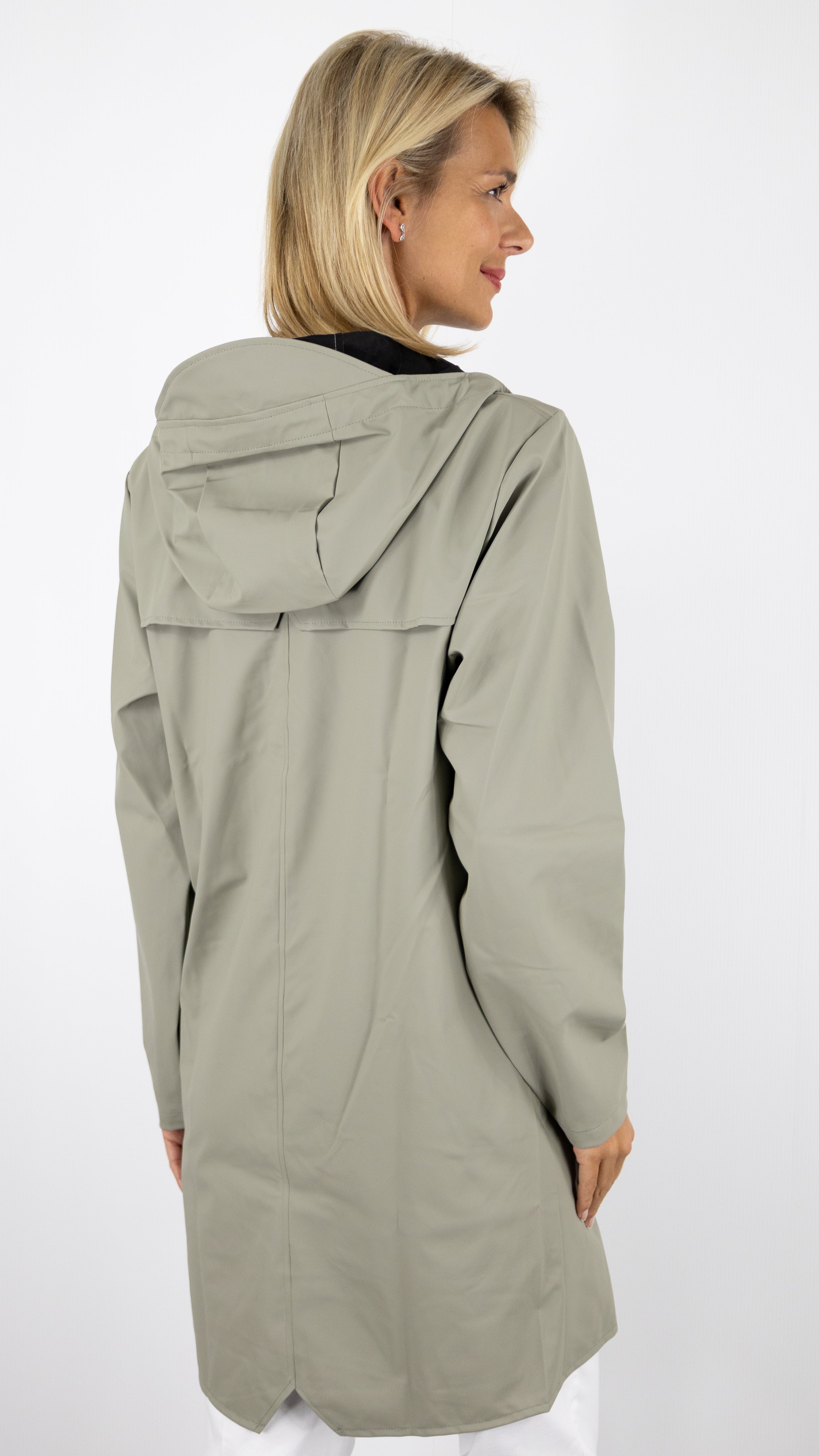 PARKA LONGUE A CAPUCHE RAINS 12020 LONG JACKET#COLOR_108DRIFT/TILLEUL
