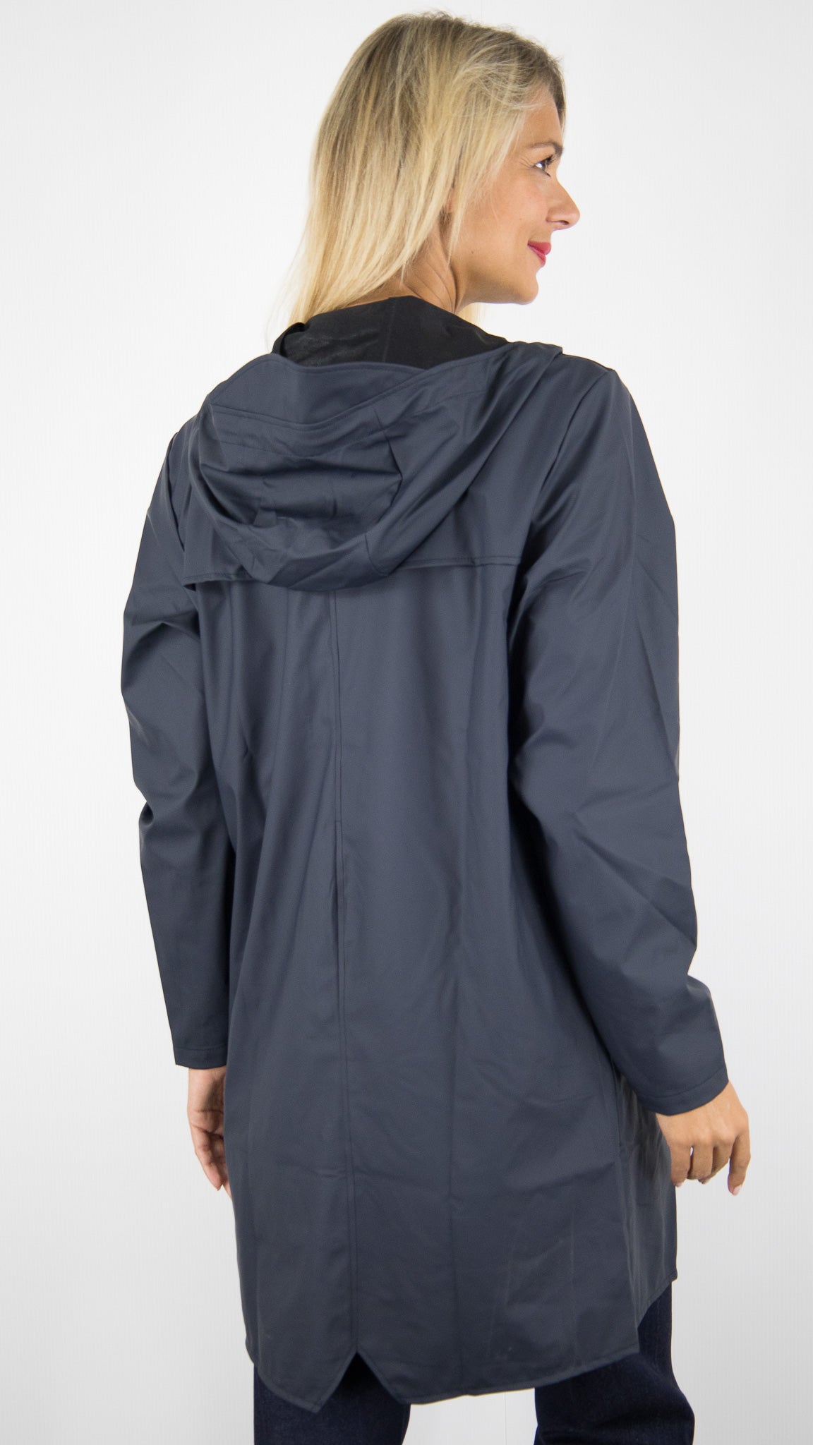PARKA LONGUE A CAPUCHE RAINS 12020 LONG JACKET#COLOR_47/NAVY