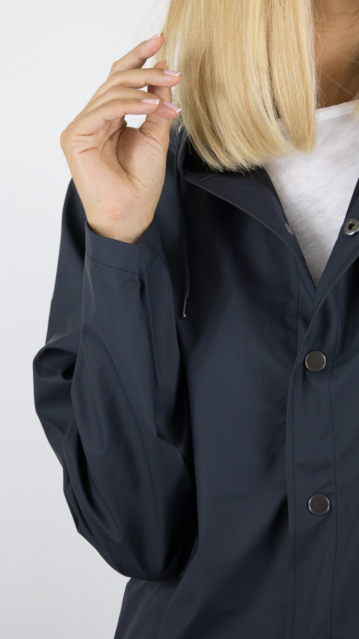 PARKA LONGUE A CAPUCHE RAINS 12020 LONG JACKET#COLOR_NAVY
