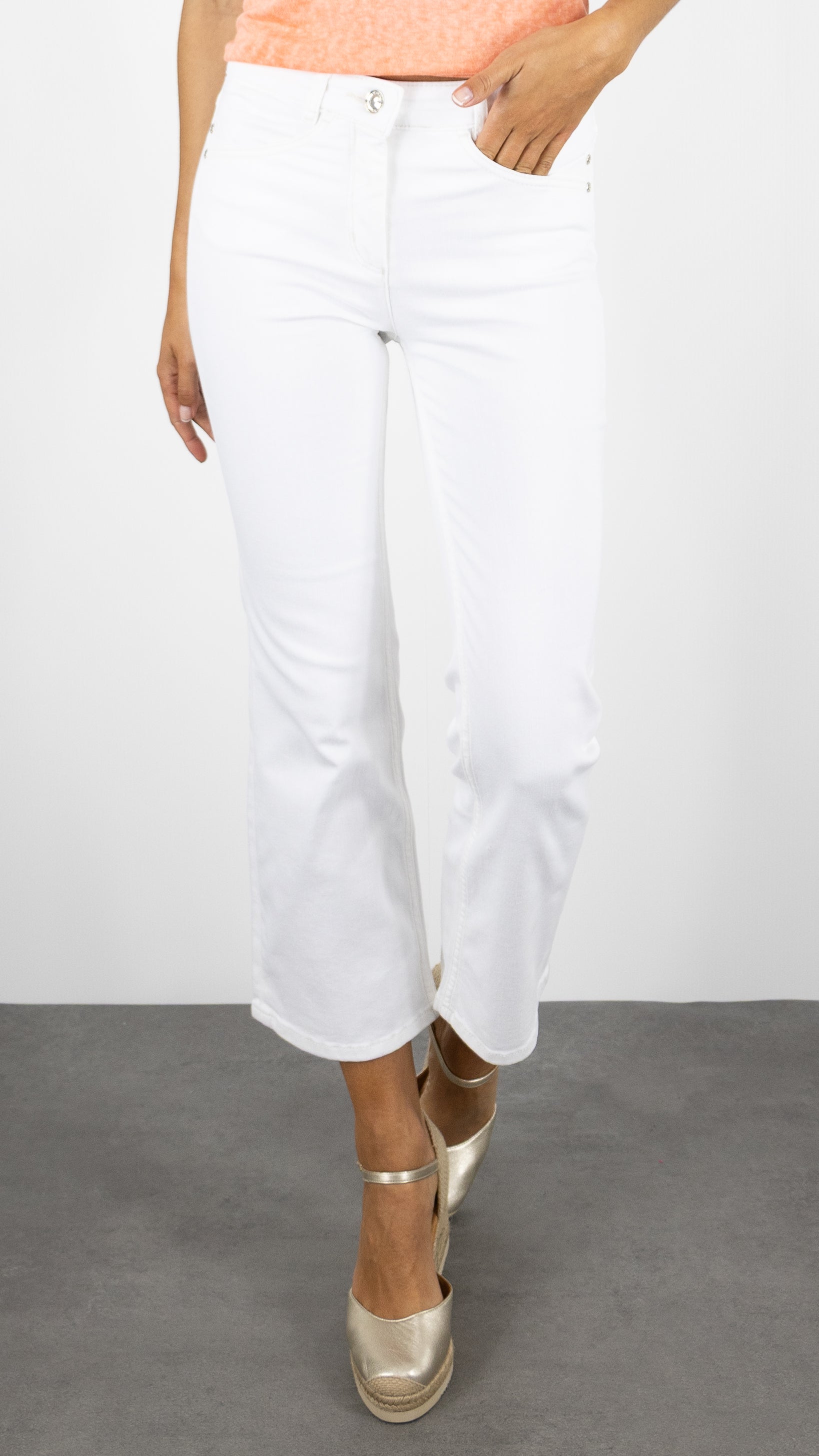 JEANS 7/8 EVASE BLANC TONI 1226 1152 57 BE LOVED