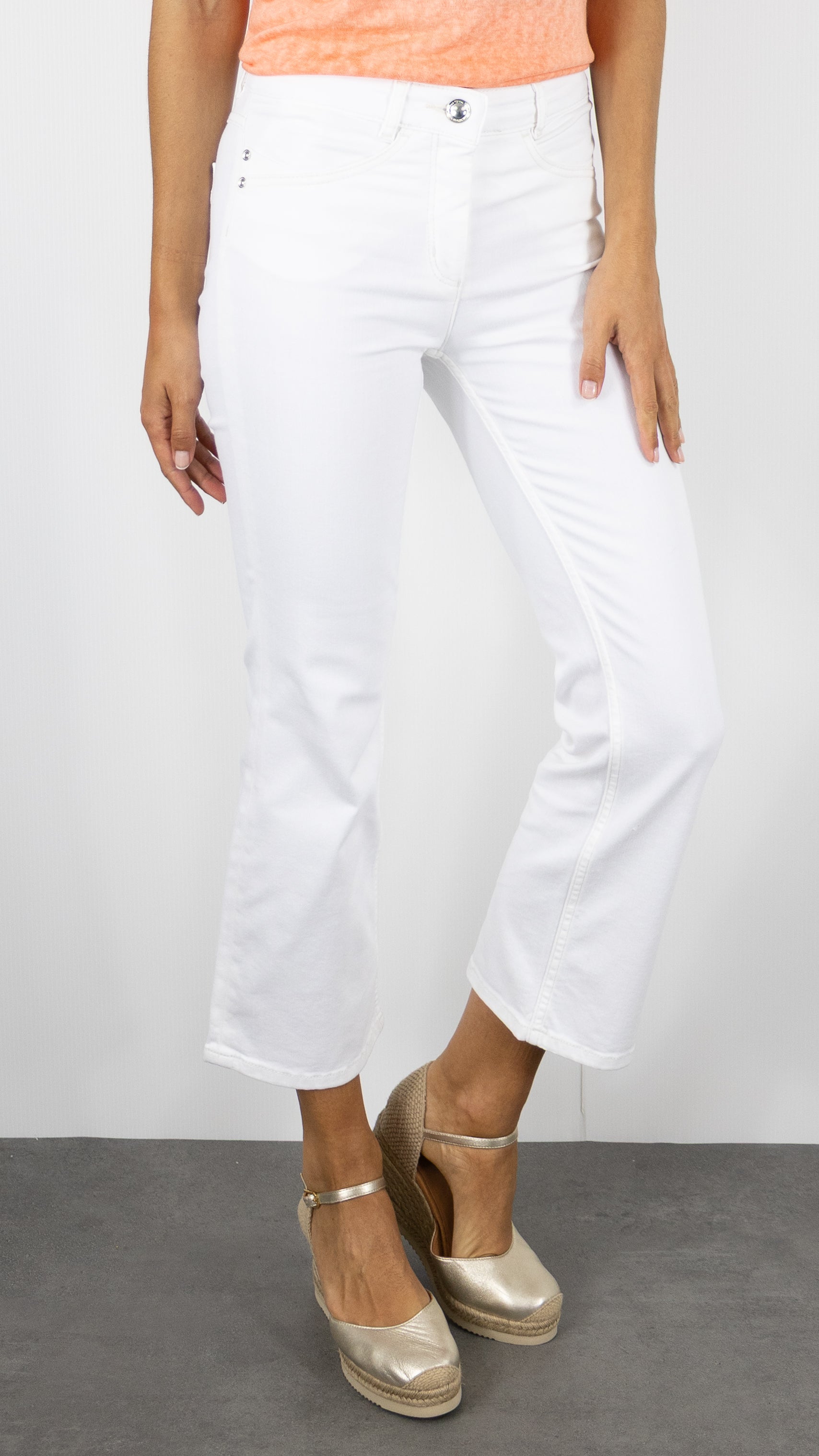 JEANS 7/8 EVASE BLANC TONI 1226 1152 57 BE LOVED