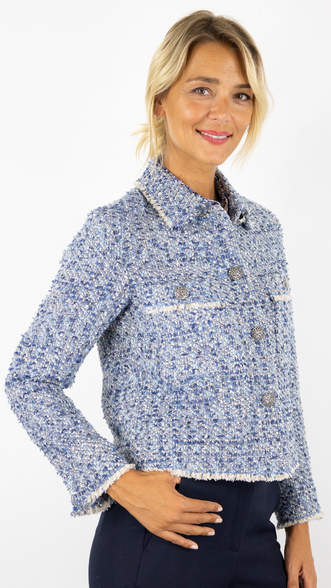 VESTE COURTE CHINEE FEMME ROFA 131895 1238#COLOR_070/CIEL