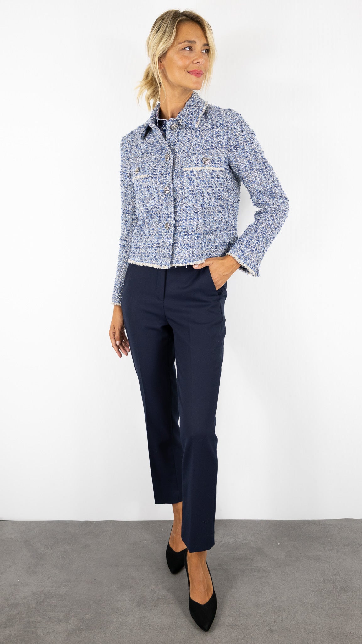 VESTE COURTE CHINEE FEMME ROFA 131895 1238#COLOR_070/CIEL