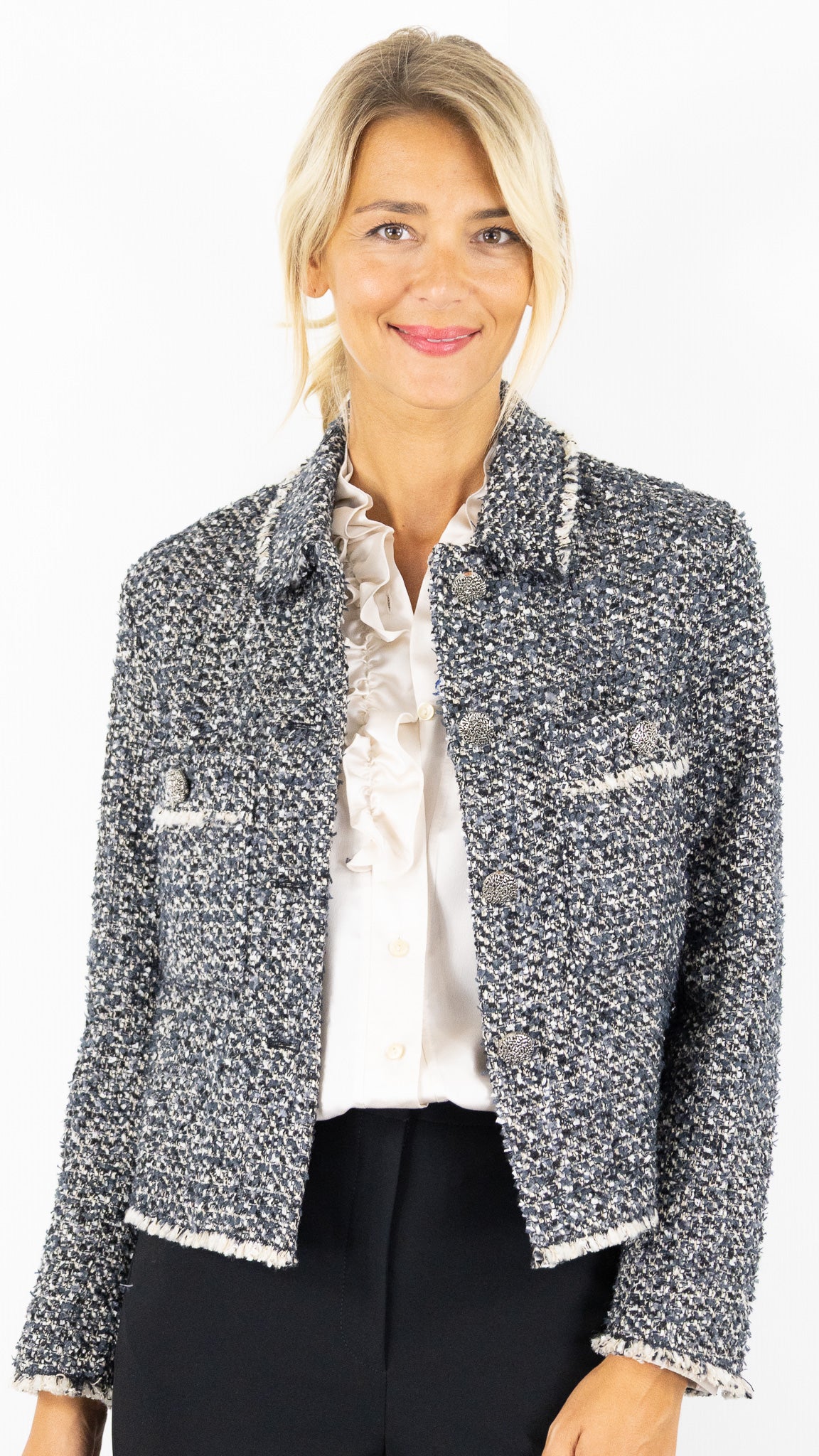 VESTE COURTE CHINEE FEMME ROFA 131895 1238#COLOR_090/GRIS