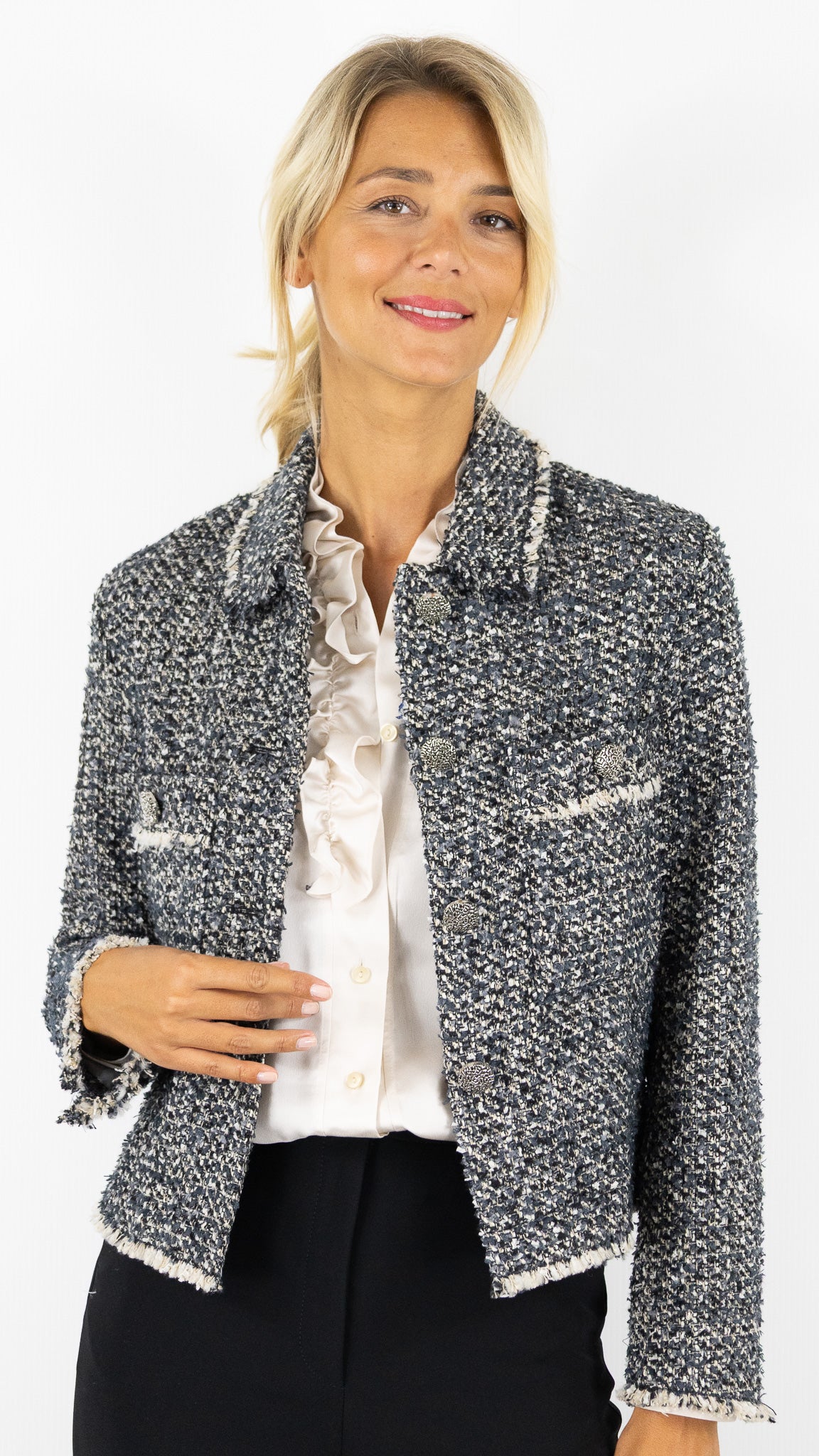 VESTE COURTE CHINEE FEMME ROFA 131895 1238#COLOR_090/GRIS