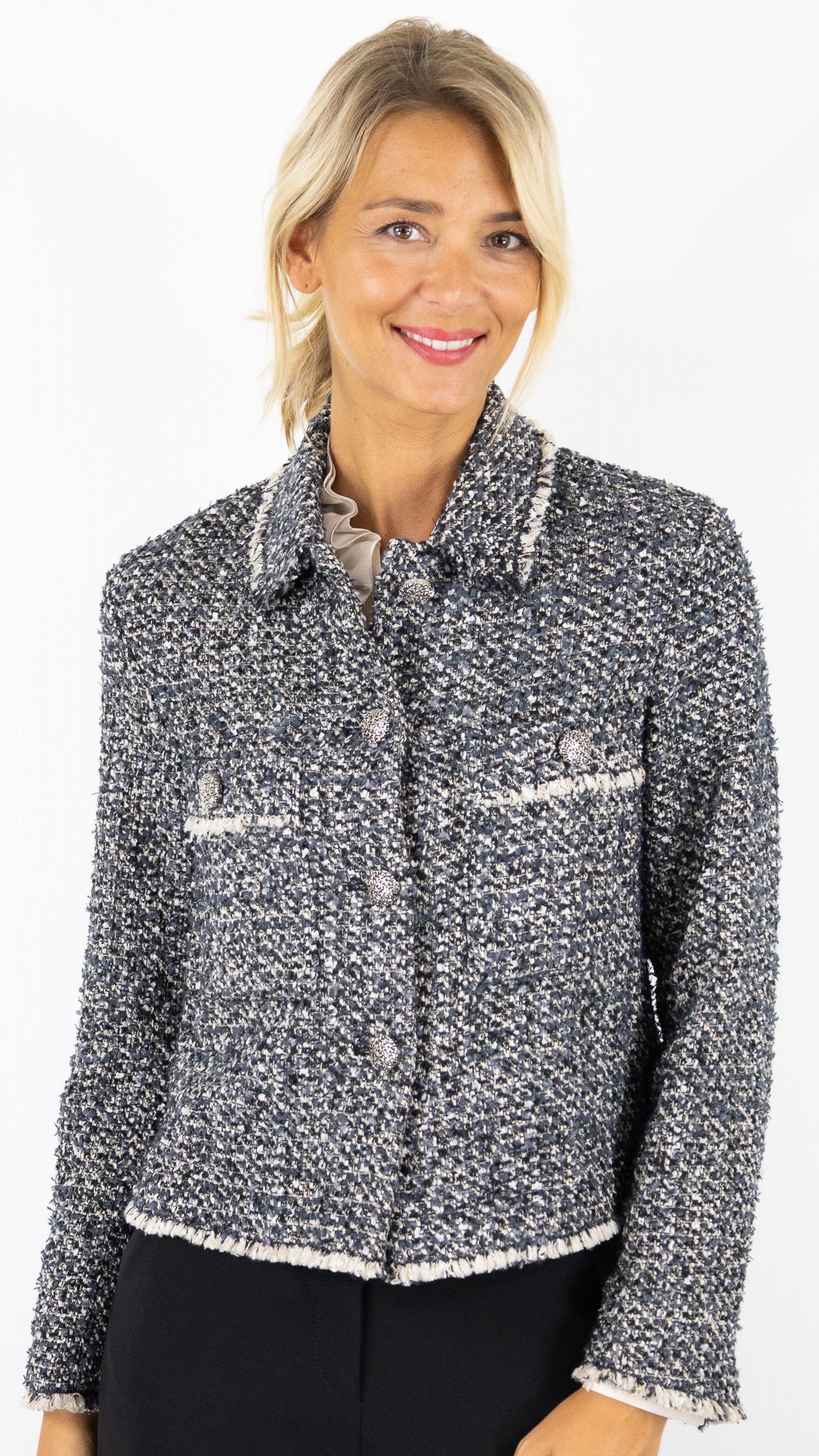 VESTE COURTE CHINEE FEMME ROFA 131895 1238#COLOR_090/GRIS