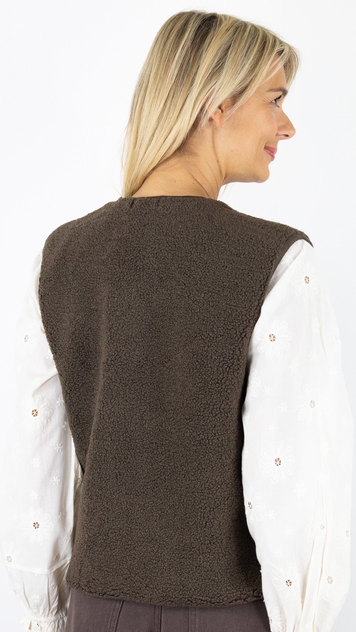 GILET SANS MANCHES MOUTON 15G488 SEASON#color_CHOCO