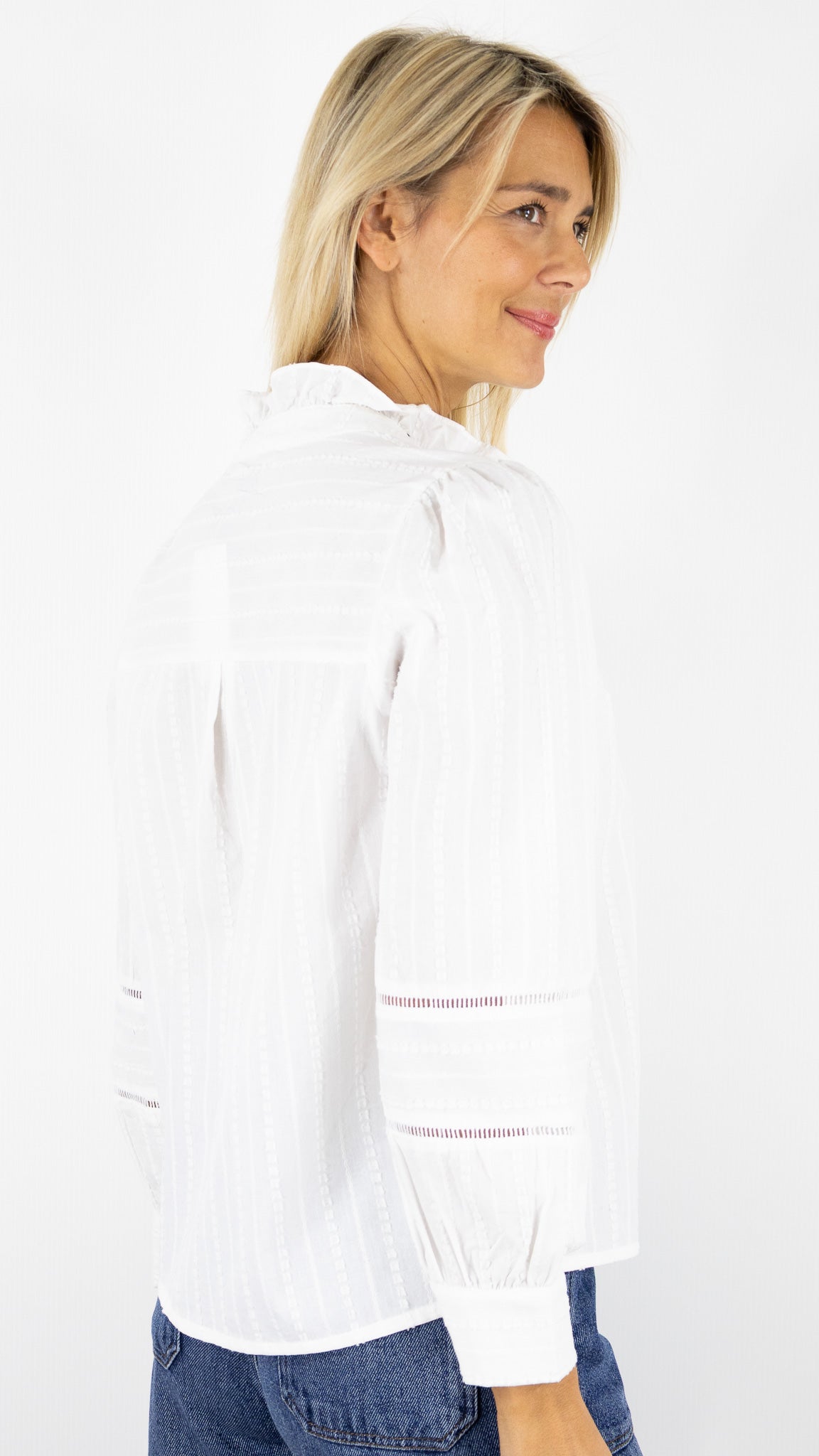 CHEMISIER VOLANTE BRODERIE 15H002 SEASON ECRU