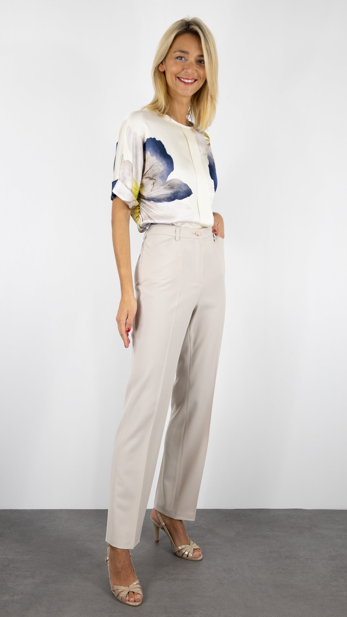 PANTALON DE VILLE TAILLE ELASTIQUE TONI 2220/0000/82003#COLOR_71/BEIGE NOS