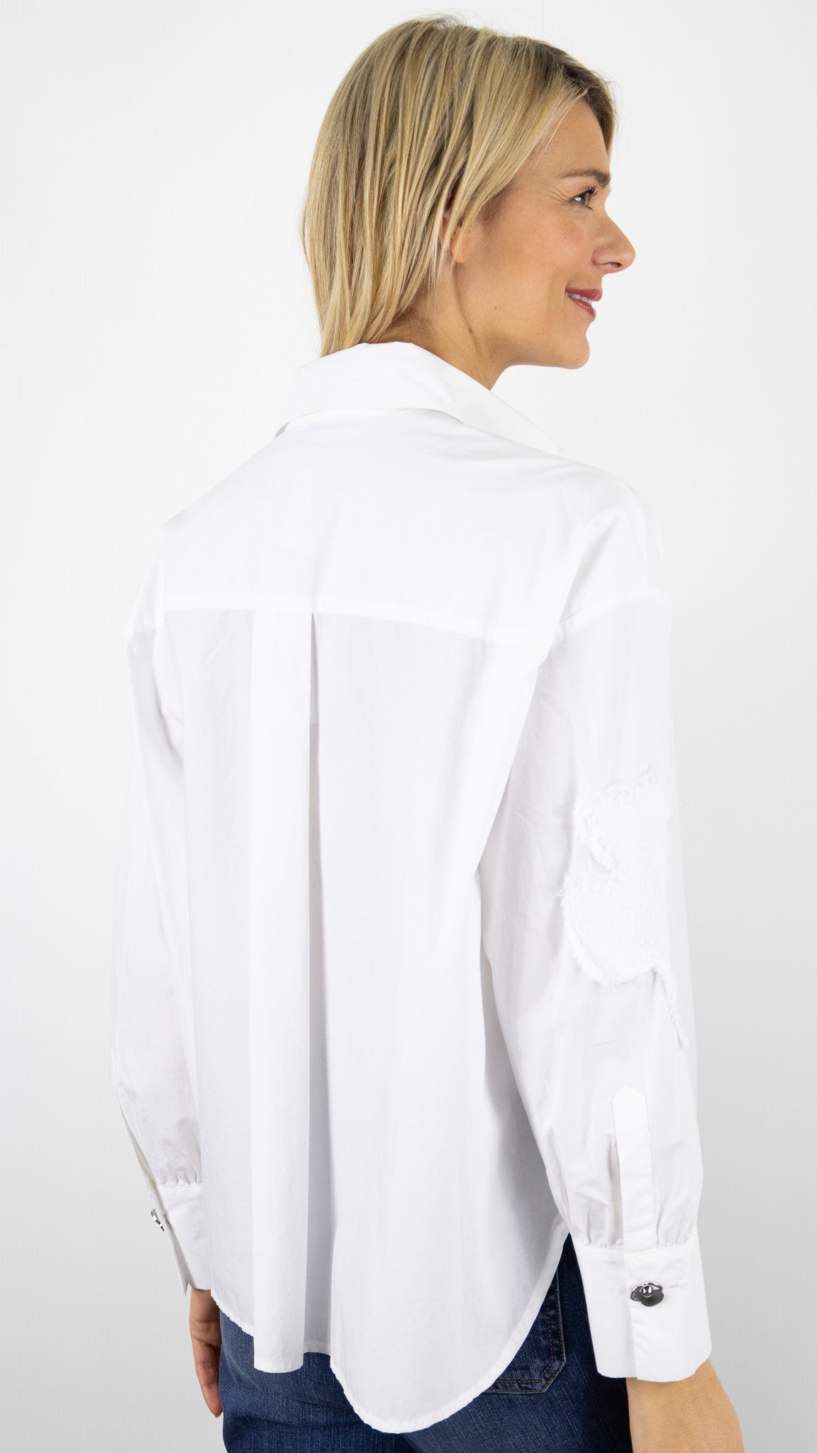 BLOUSE BLANCHE AVEC BRODERIES FLEURS CAROLINE BISS 1679