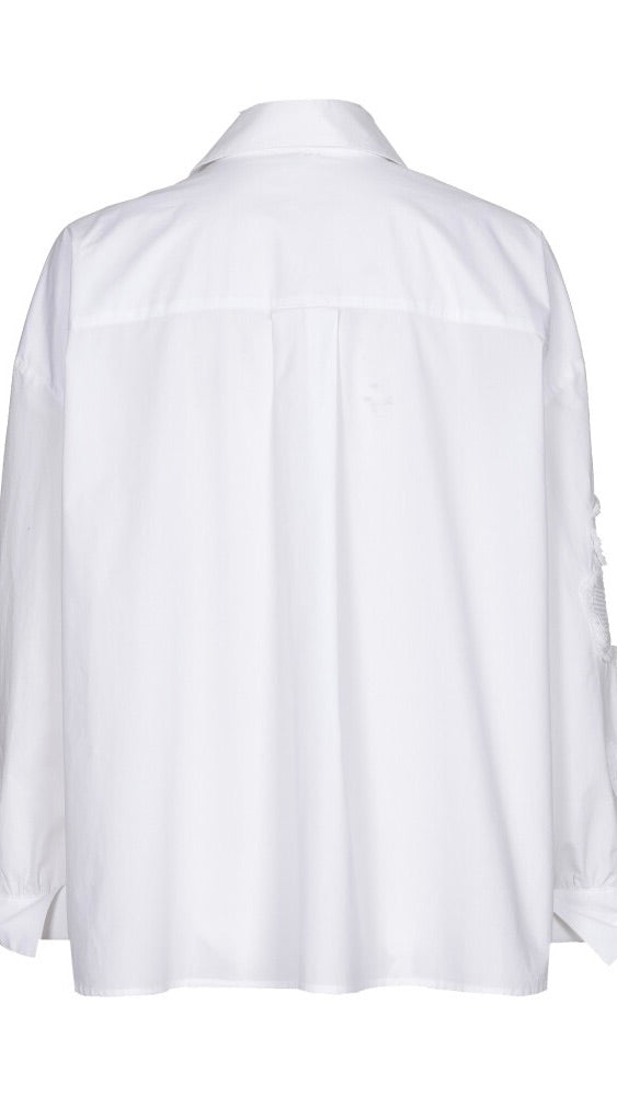 BLOUSE BLANCHE AVEC BRODERIES FLEURS CAROLINE BISS 1679