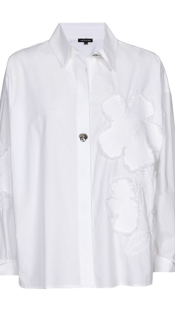 BLOUSE BLANCHE AVEC BRODERIES FLEURS CAROLINE BISS 1679