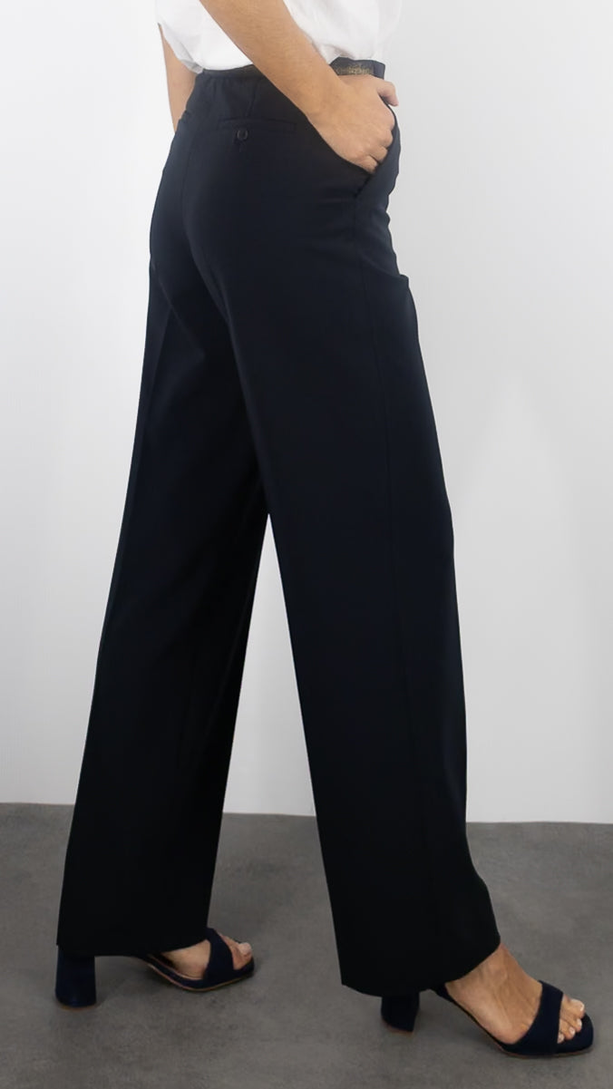 PANTALON DROIT DE VILLE TAILLE ELASTIQUE GERARD DAREL ALYCIA#COLOR_21/MARINE
