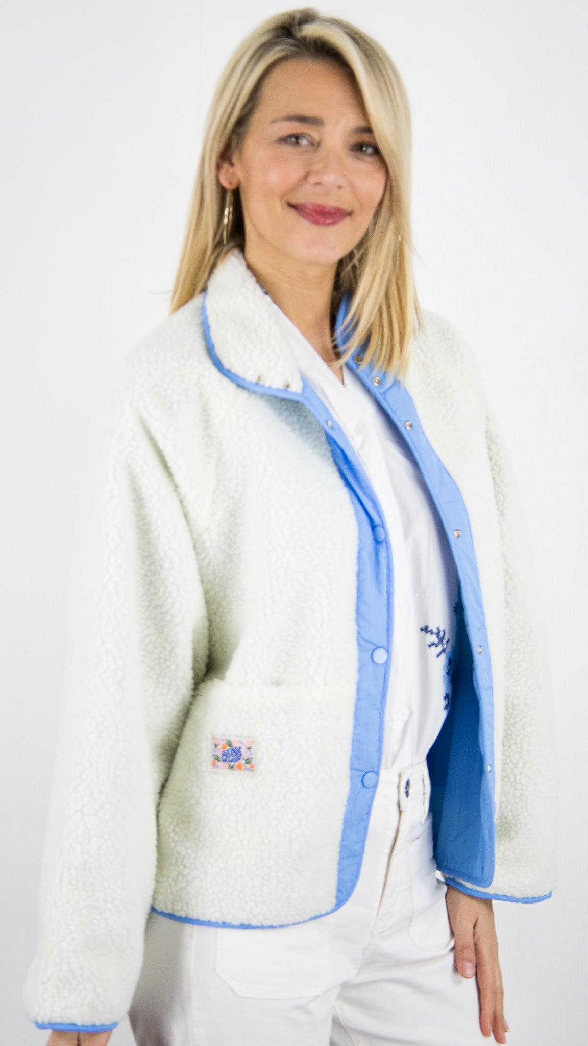 VESTE REVERSIBLE MOUTON FEMME SEASON 16G402#COLOR_CIEL