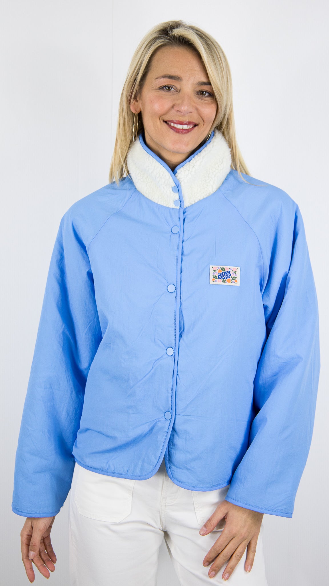 VESTE REVERSIBLE MOUTON FEMME SEASON 16G402#COLOR_CIEL