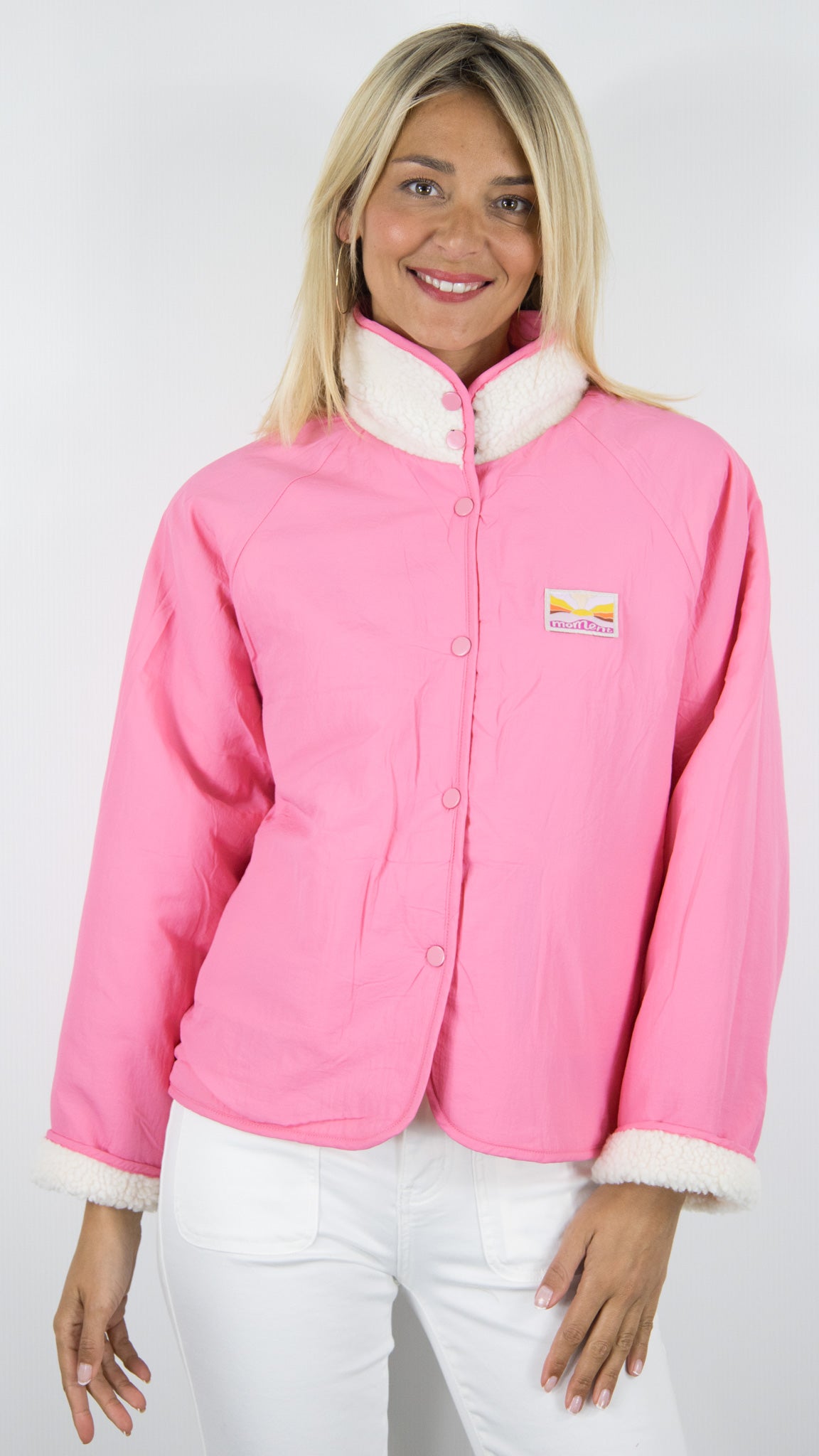 VESTE SEASON MOUTON REVERSIBLE #COLOR_ROSE