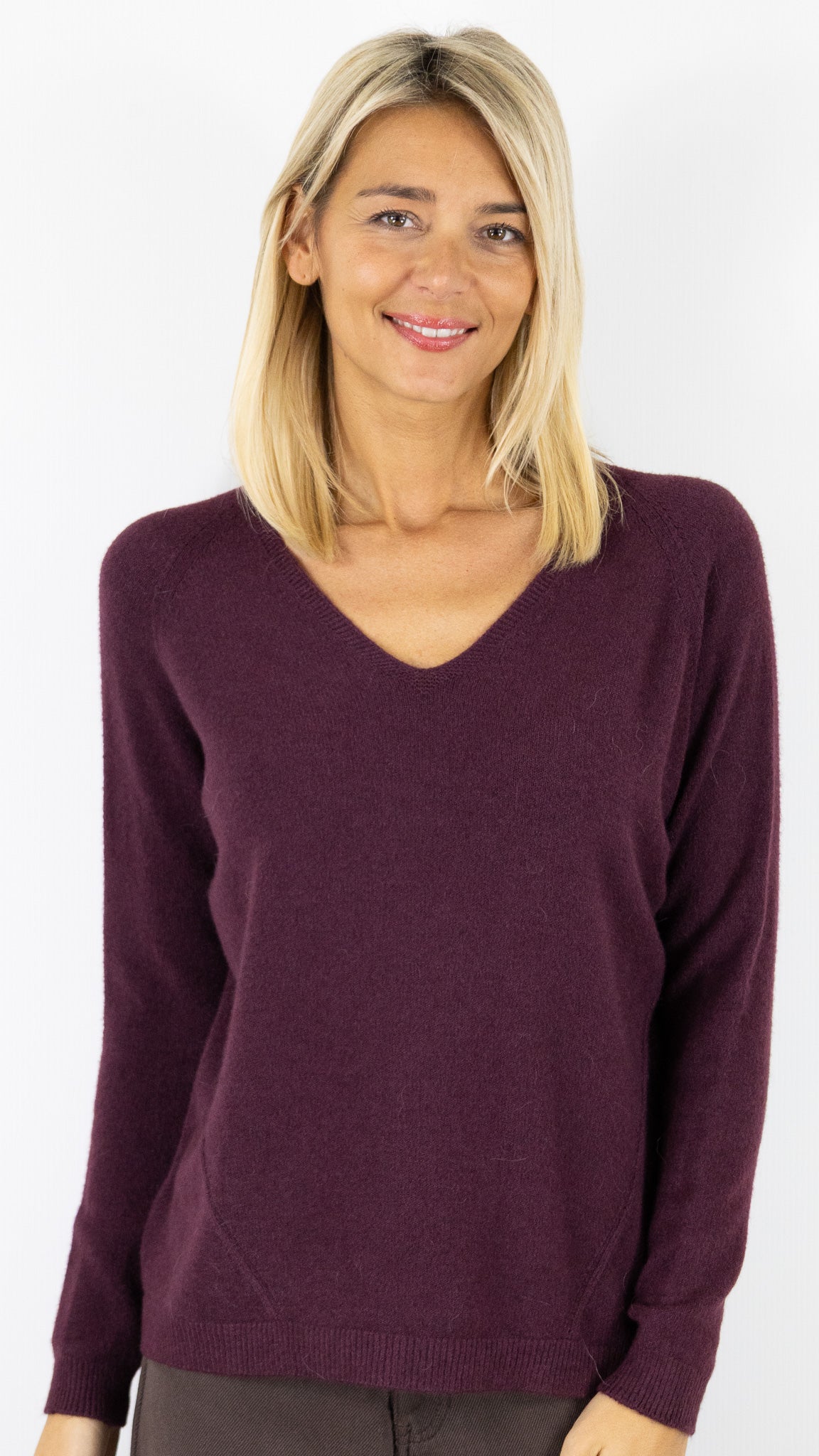 PULL COL V AMPLE 17032 MAX ET ENJOY#color_PRUGNAC/PRUNE