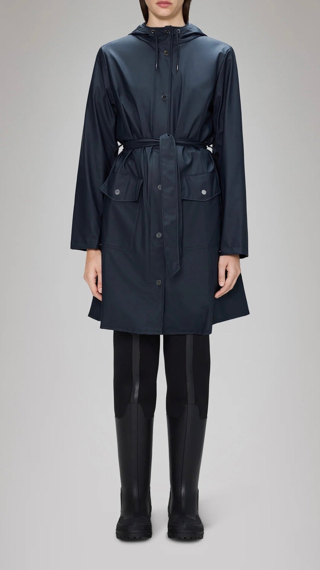 PARKA EVASEE A CEINTURE IMPERMEABLE MARINE RAINS 18130/CURVE LONG JACKET