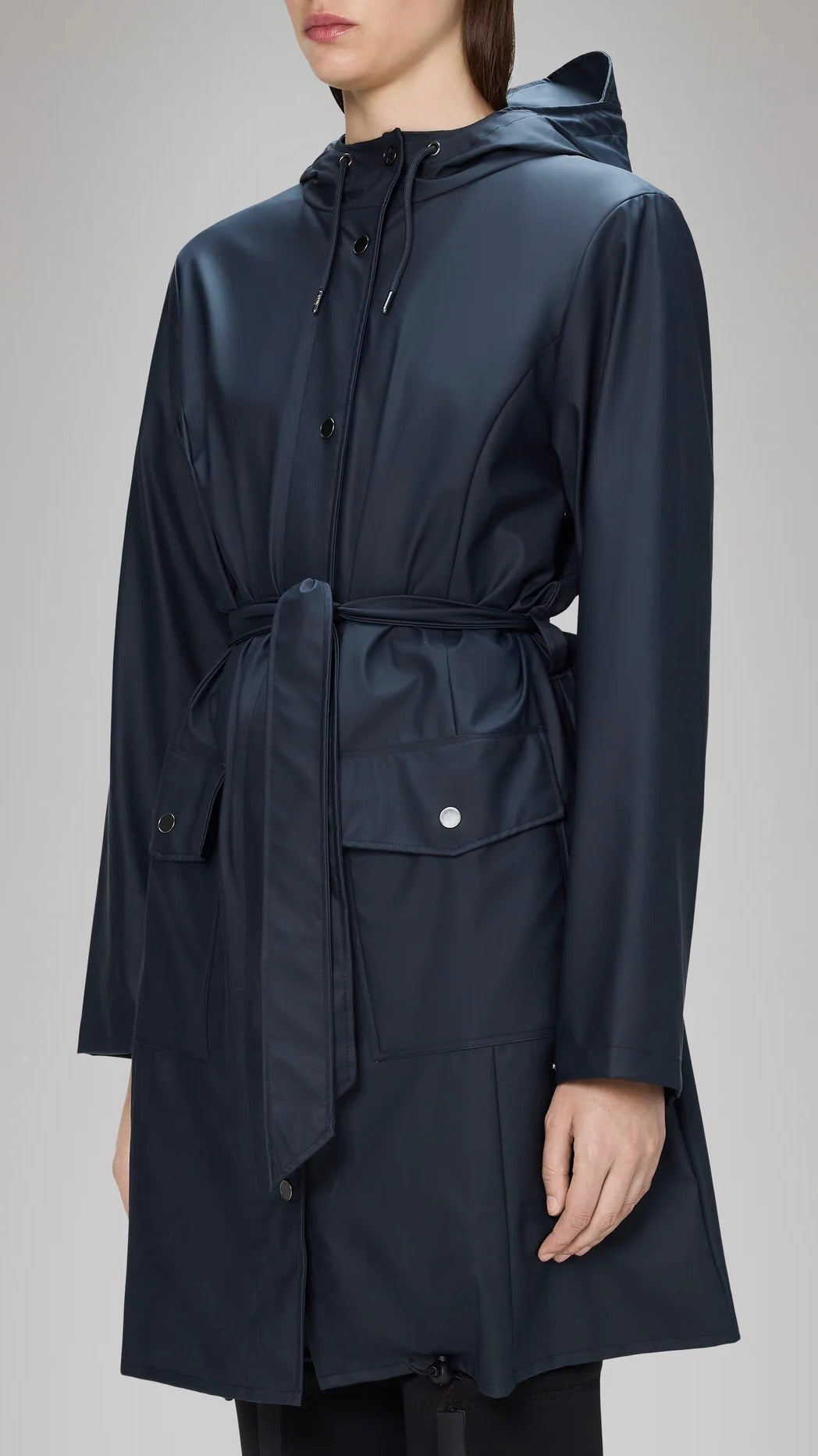 PARKA EVASEE A CEINTURE IMPERMEABLE MARINE RAINS 18130/CURVE LONG JACKET