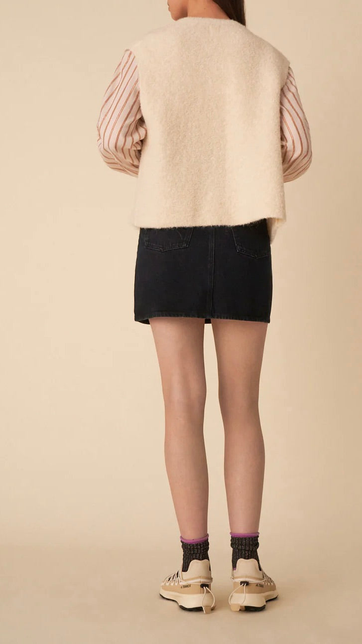 GILET OUVERT DES PETITS HAUTS ACHILLE ECRU