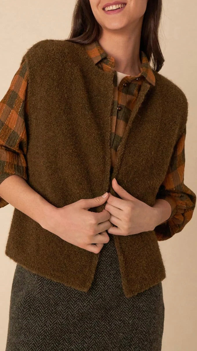 GILET OUVERT DES PETITS HAUTS ACHILLE PICKLES CORNICHONS