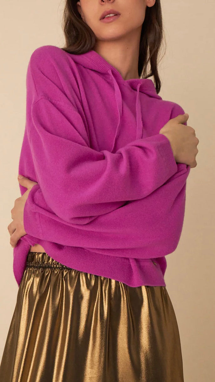 PULL COURT A CAPUCHE ARMOURETTE DES PETITS HAUTS CRUSH MAGENTA