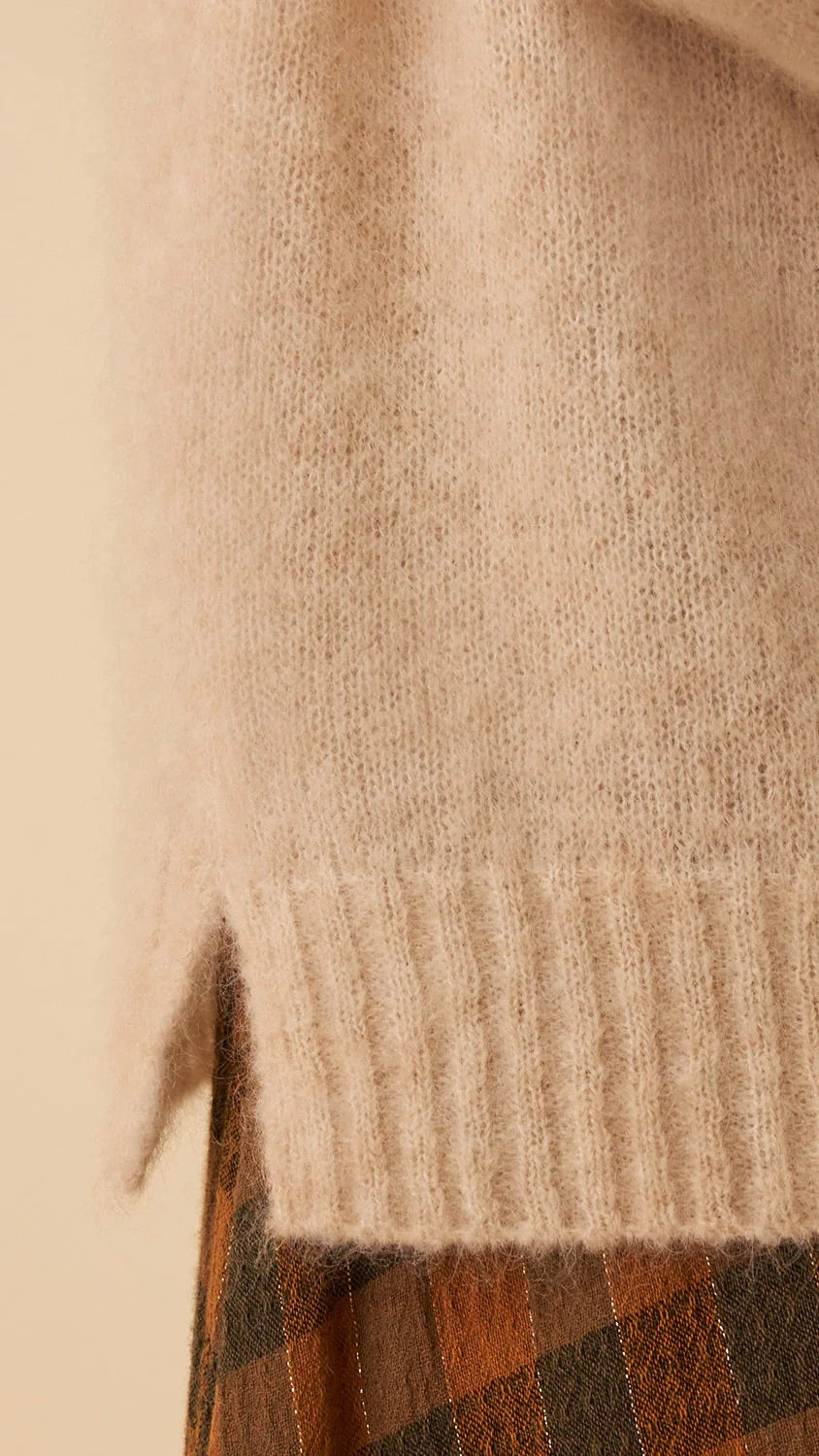 PULL MAILLE MOELLEUSE COL V DES PETITS HAUTS BERTON FARINE BEIGE