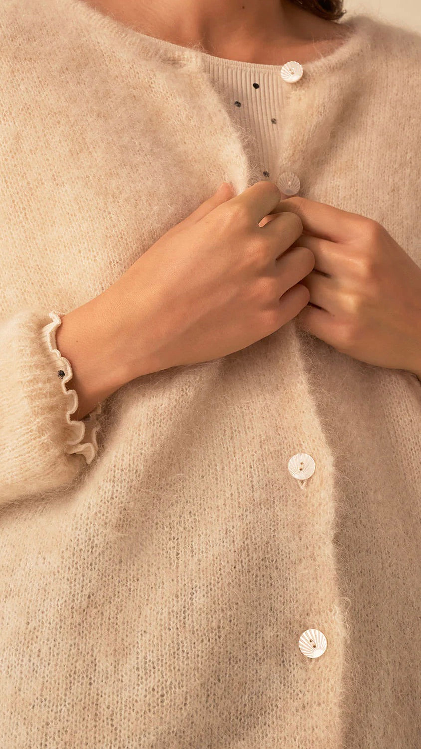 CARDIGAN DES PETITS HAUTS BEA FARINE BEIGE