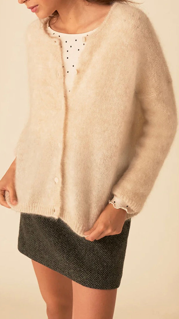 CARDIGAN DES PETITS HAUTS BEA FARINE BEIGE
