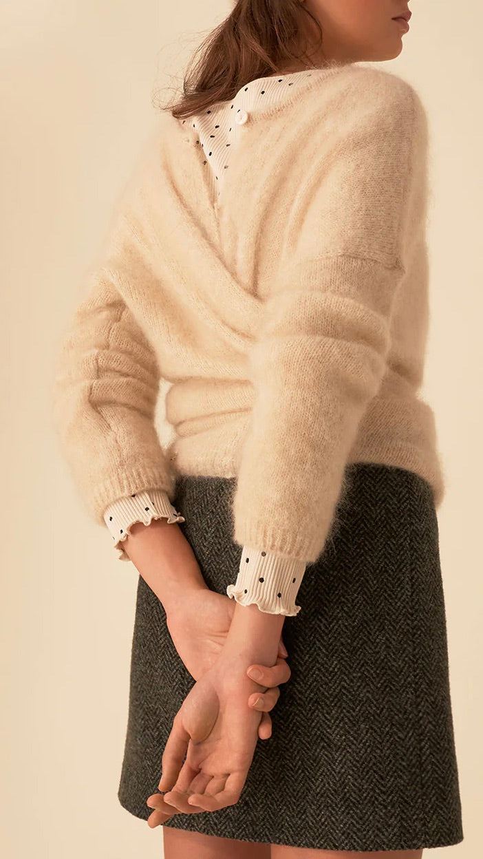 CARDIGAN DES PETITS HAUTS BEA FARINE BEIGE