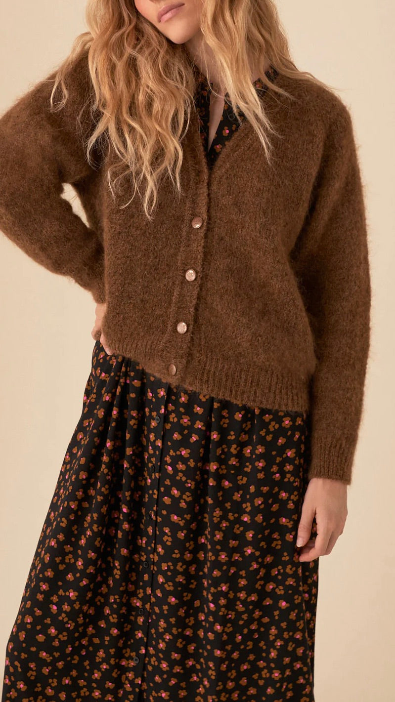 GILET DES PETITS HAUTS BALOHA MOKA CAMEL